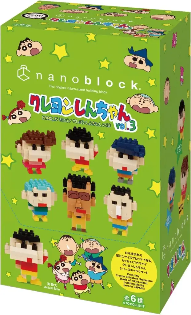 Kawada NBMC-35S nanoblock Mini Nano Crayon Shin-chan vol.3 (Full Box 6pcs) 