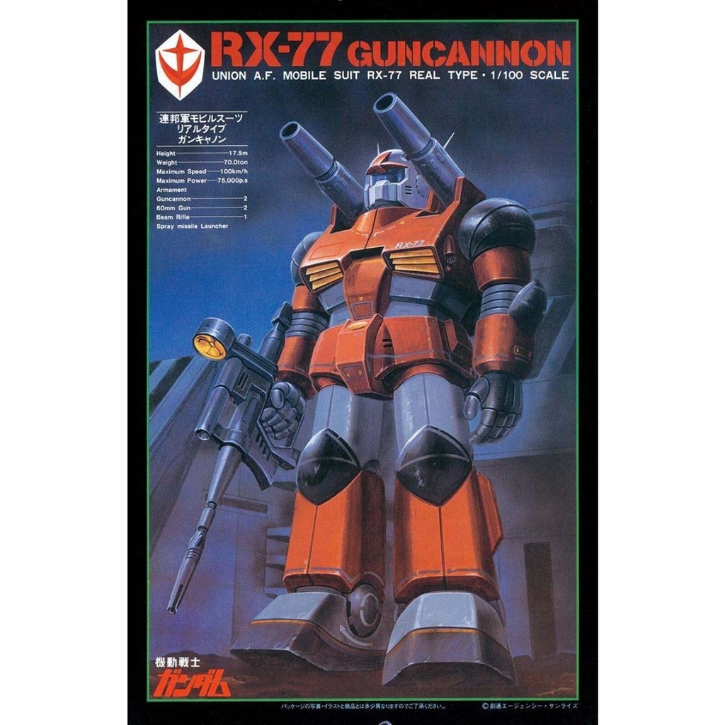 1/100 鐳射大砲 Real Type Guncannon RX-77 1983  老模