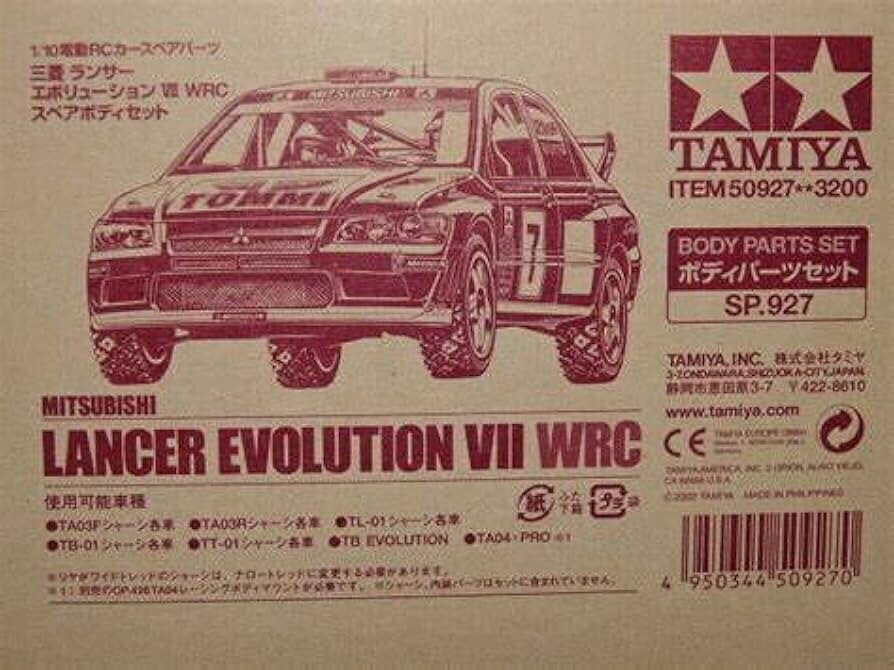 Tamiya 50927 1/10 RC Car MITSUBISHI Lancer Evolution VII EVO 7 WRC Body Set