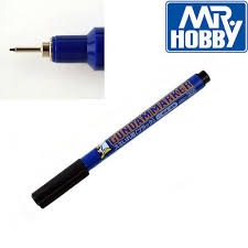 GSI Mr.Hobby Gundam Marker Solvent Based Super Fine Type Panel Line Pen - GM01 Black